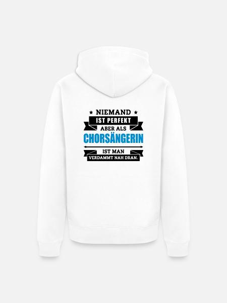 Funshirt Chorsängerin - Unisex Premium Bio Zip Hoodie - Weiß