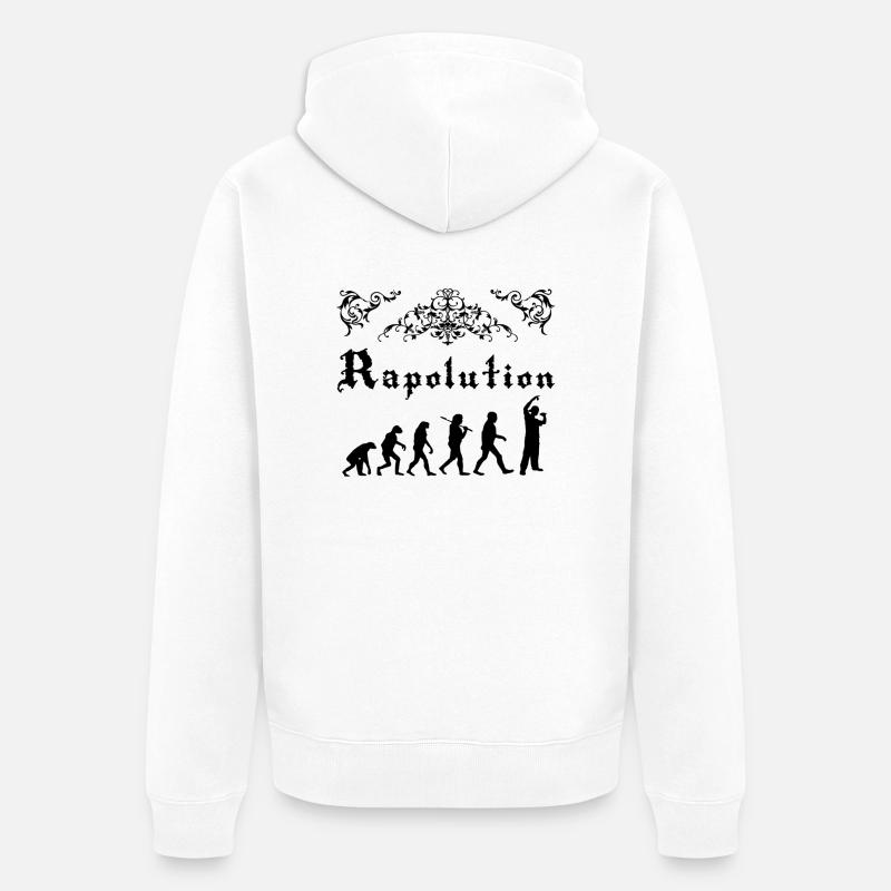 Rap Evolution - Unisex Premium Bio Zip Hoodie - Weiß