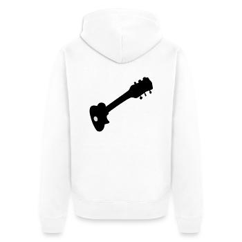 Gitarre - Unisex Premium Bio Zip Hoodie - Weiß - Hinten - Thijin (182cm)