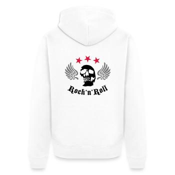 wingskull_092001_b_3c - Unisex Premium Organic Zip Hoodie - white - Back - Thijin (182cm)
