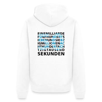 50 years in seconds 2 - Unisex Premium Organic Zip Hoodie - white - Back - Thijin (182cm)