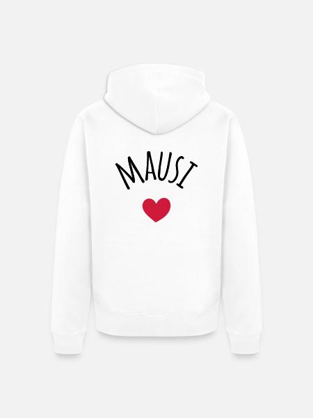Mausi Kosename - Unisex Premium Bio Zip Hoodie - Weiß