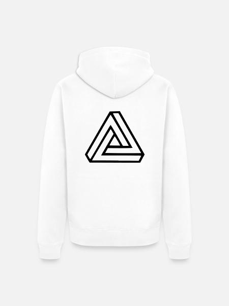 Triangle Visual Illusion - Unisex Premium Organic Zip Hoodie - white