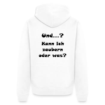 kann ich zaubern - Unisex Premium Bio Zip Hoodie - Weiß - Hinten - Thijin (182cm)