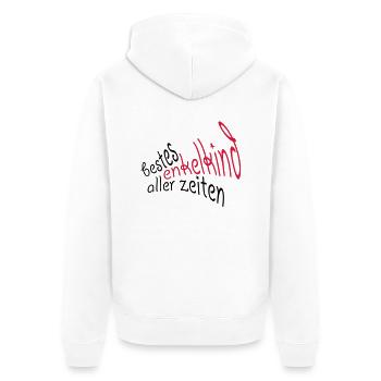 Petit-fils, petit-fils - Veste à capuche bio Premium Unisexe - blanc - Dos - Thijin (182cm)