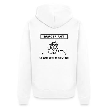 Citizen Office - je fais - Veste à capuche bio Premium Unisexe - blanc - Dos - Thijin (182cm)
