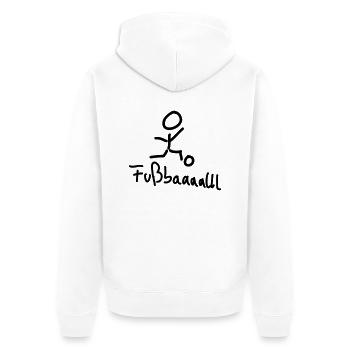 football - Unisex Premium Organic Zip Hoodie - white - Back - Thijin (182cm)