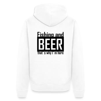 fishing and beer - Unisex Premium Bio Zip Hoodie - Weiß - Hinten - Thijin (182cm)