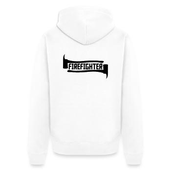 Pompier Axt Logo - Veste à capuche bio Premium Unisexe - blanc - Dos - Thijin (182cm)