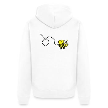 Bee - Unisex Premium Organic Zip Hoodie - white - Back - Thijin (182cm)