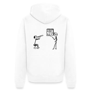 Augenarzt, Sehtest - Unisex Premium Bio Zip Hoodie - Weiß - Hinten - Thijin (182cm)