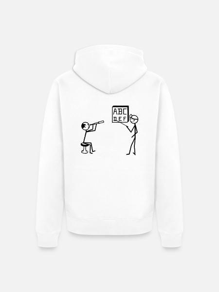 Augenarzt, Sehtest - Unisex Premium Bio Zip Hoodie - Weiß