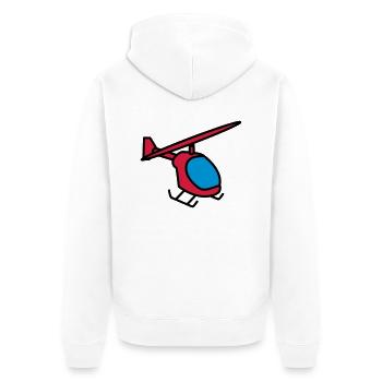 Hélicoptère hélicoptère jouet enfant bébé - Veste à capuche bio Premium Unisexe - blanc - Dos - Thijin (182cm)