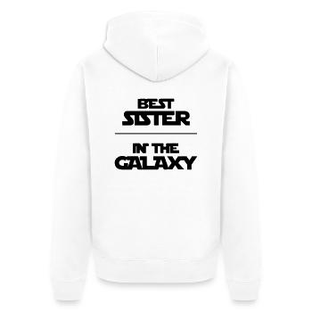 Best Sister In The Galaxy - Unisex Premium Bio Zip Hoodie - Weiß - Hinten - Thijin (182cm)