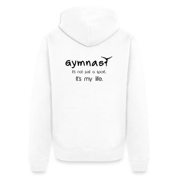 Gymnastic - Unisex Premium Organic Zip Hoodie - white - Back - Thijin (182cm)