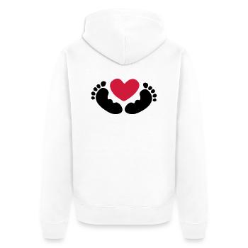 baby - Unisex Premium Organic Zip Hoodie - white - Back - Thijin (182cm)
