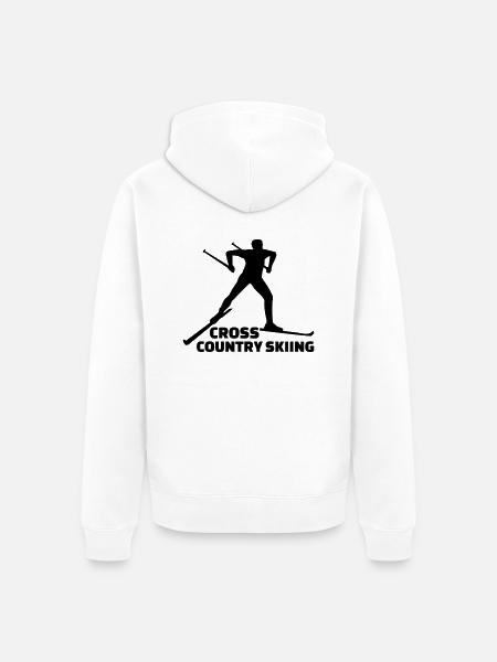 Skilanglauf - Unisex Premium Bio Zip Hoodie - Weiß