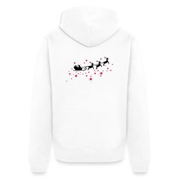 Christkind mit Schlitten am Sternenhimmel - Unisex Premium Bio Zip Hoodie - Weiß - Hinten - Thijin (182cm)