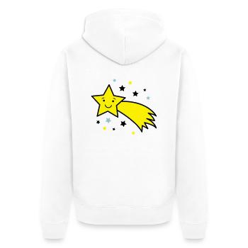sternschnuppe_03 - Unisex Premium Bio Zip Hoodie - Weiß - Hinten - Thijin (182cm)