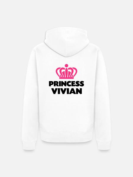 Princess vivian name thing crown - Unisex Premium Organic Zip Hoodie - white