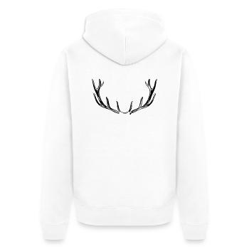 Vintage Antlers - Unisex Premium Bio Zip Hoodie - Weiß - Hinten - Thijin (182cm)