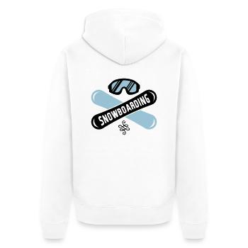 snowboarding boards - Unisex Premium Bio Zip Hoodie - Weiß - Hinten - Thijin (182cm)
