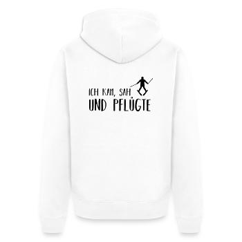 ich kam, sah und pflügte - Unisex Premium Bio Zip Hoodie - Weiß - Hinten - Thijin (182cm)