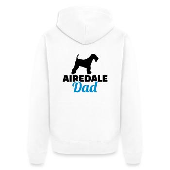 Airedale Terrier - Unisex Premium Organic Zip Hoodie - white - Back - Thijin (182cm)