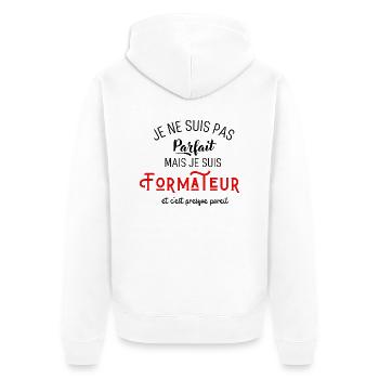 Pas parfait mais formateur - Veste à capuche bio Premium Unisexe - blanc - Dos - Thijin (182cm)