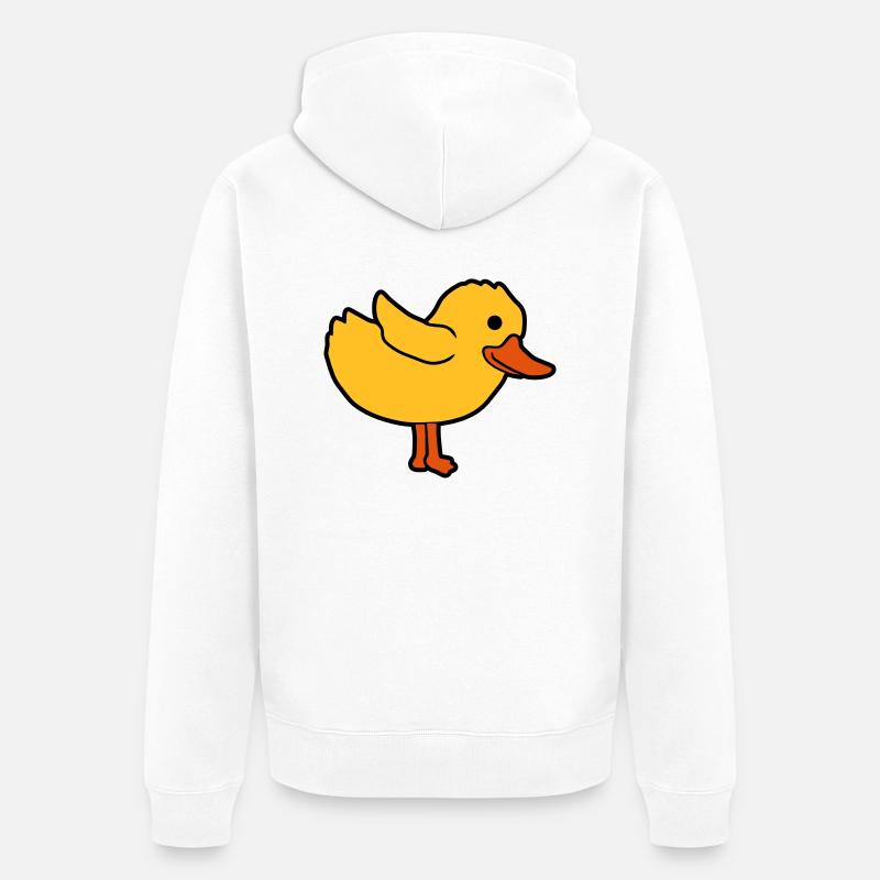 Dessin animé canard mignon poussin - Veste à capuche bio Premium Unisexe - blanc