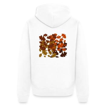 Herbstblätter - Unisex Premium Bio Zip Hoodie - Weiß - Hinten - Thijin (182cm)