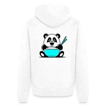 Panda - Unisex Premium Organic Zip Hoodie - white - Back - Thijin (182cm)