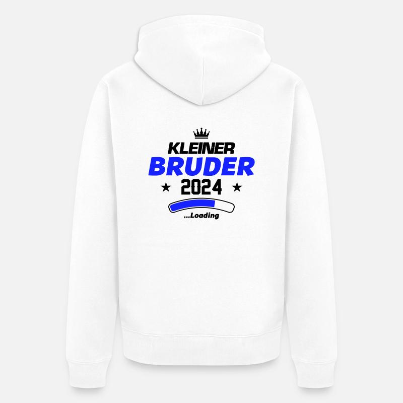 kleiner bruder 2024 loading - Unisex Premium Bio Zip Hoodie - Weiß