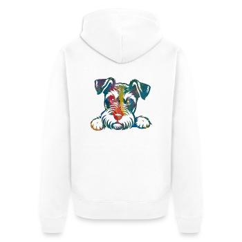 Chien chiot chien mignon Corgi aquarelle Art Cartoon Wof - Veste à capuche bio Premium Unisexe - blanc - Dos - Thijin (182cm)