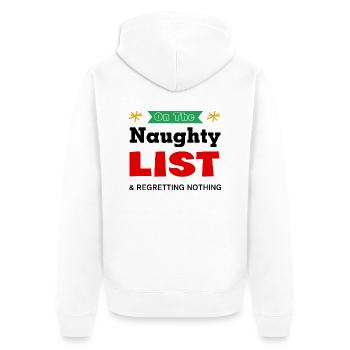 Sur la liste des vilains et ne regrettant rien - Veste à capuche bio Premium Unisexe - blanc - Dos - Thijin (182cm)