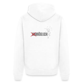 Red Typography Push Your Limit T Shirt - Unisex Premium Bio Zip Hoodie - Weiß - Hinten - Thijin (182cm)