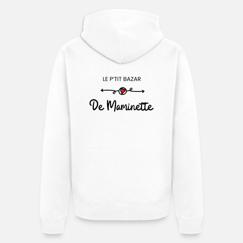 Le petit bazar de maminette - idée cadeau mamie - Veste à capuche bio Premium Unisexe - blanc