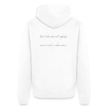 vie - Veste à capuche bio Premium Unisexe - blanc - Dos - Thijin (182cm)