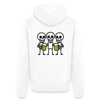Skeleton Beer Drinking Team - Unisex Premium Organic Zip Hoodie - white - Back - Thijin (182cm)