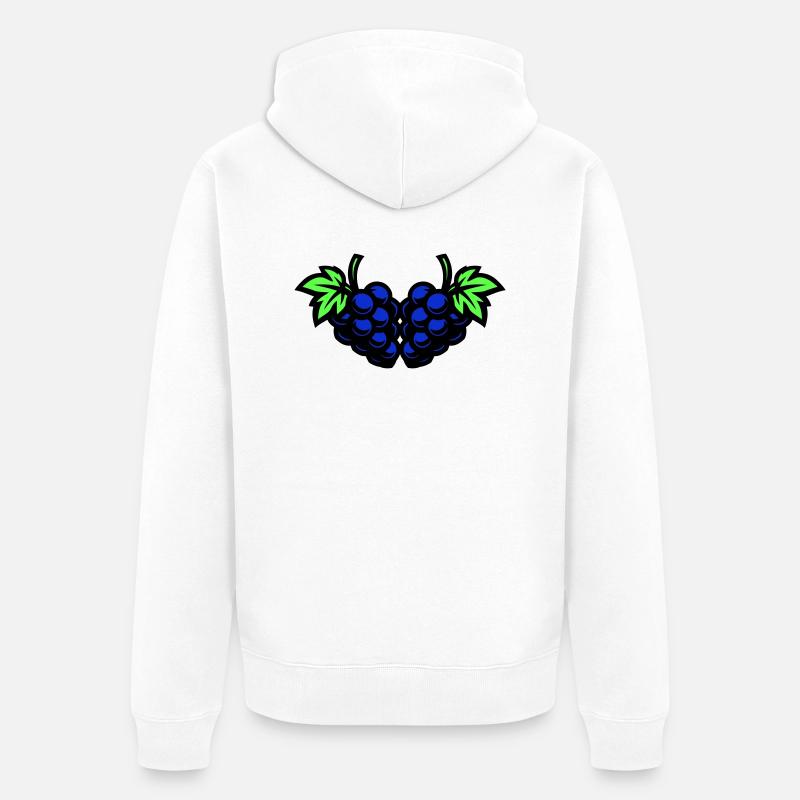 Trauben Weintrauben - Unisex Premium Bio Zip Hoodie - Weiß