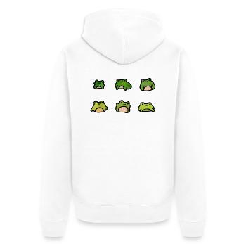 Adorable Cartoon Frogs - Unisex Premium Organic Zip Hoodie - white - Back - Thijin (182cm)