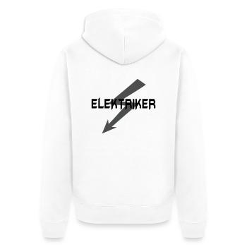 Elektriker - Unisex Premium Bio Zip Hoodie - Weiß - Hinten - Thijin (182cm)