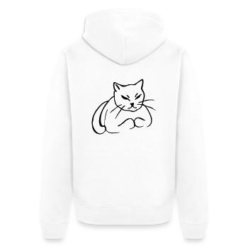 Griibi - Unisex Premium Organic Zip Hoodie - white - Back - Thijin (182cm)