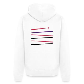 airplane - Unisex Premium Bio Zip Hoodie - Weiß - Hinten - Thijin (182cm)