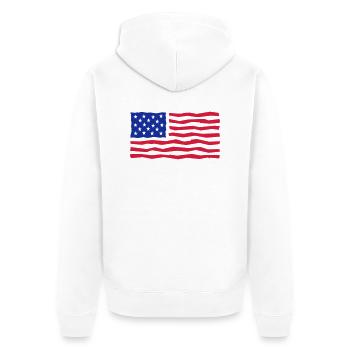 Stars And Stripes / Flag / Drapeau - Veste à capuche bio Premium Unisexe - blanc - Dos - Thijin (182cm)