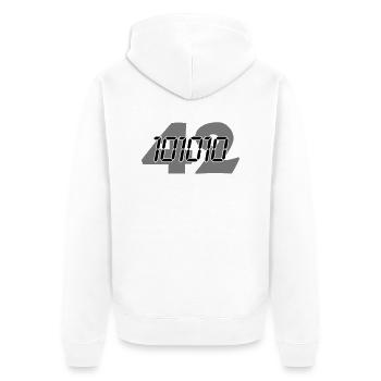 101010 (2c) - Veste à capuche bio Premium Unisexe - blanc - Dos - Thijin (182cm)