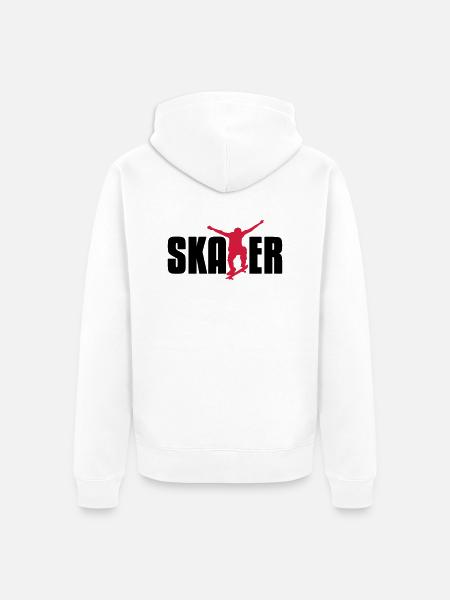 skater - Unisex Premium Organic Zip Hoodie - white