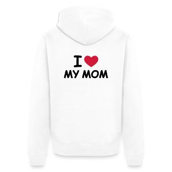 I Love My Mom - Unisex Premium Bio Zip Hoodie - Weiß - Hinten - Thijin (182cm)