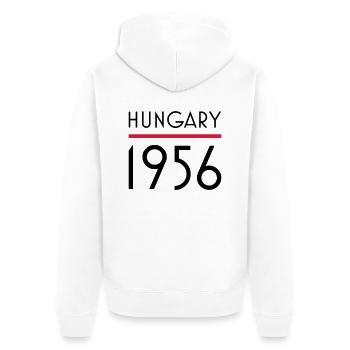 Hungary 1956 - Unisex Premium Bio Zip Hoodie - Weiß - Hinten - Thijin (182cm)