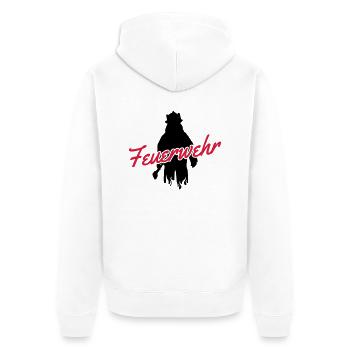 feuerwehr - Unisex Premium Bio Zip Hoodie - Weiß - Hinten - Thijin (182cm)